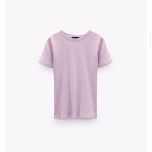 Zara Pink Ribbed T-Shirt NWT